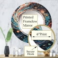 thumbnail image 3 of Designart "Orange Turquoise Galactic Cosmic Universe Otherworldly Splendor" Comets Round Wall Mirror - Modern Oval Printed Decorative Oversized Mirror - Multiple Color Options, 3 of 4
