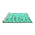 thumbnail image 2 of Ahgly Company Machine Washable Indoor Square Solid Turquoise Blue Modern Area Rugs, 8' Square, 2 of 4