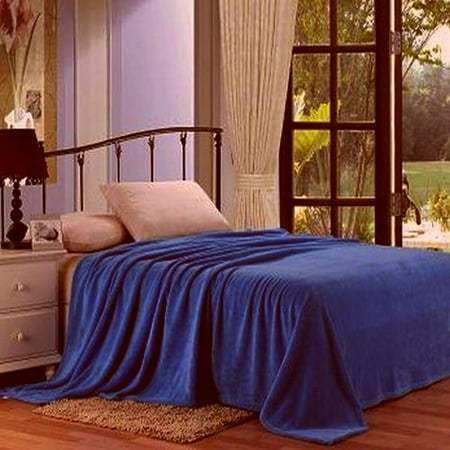 Royal Blue Receiving Blanket - Micro Plush Blanket Solids - 6 Colors Twin, Full, Queen, King