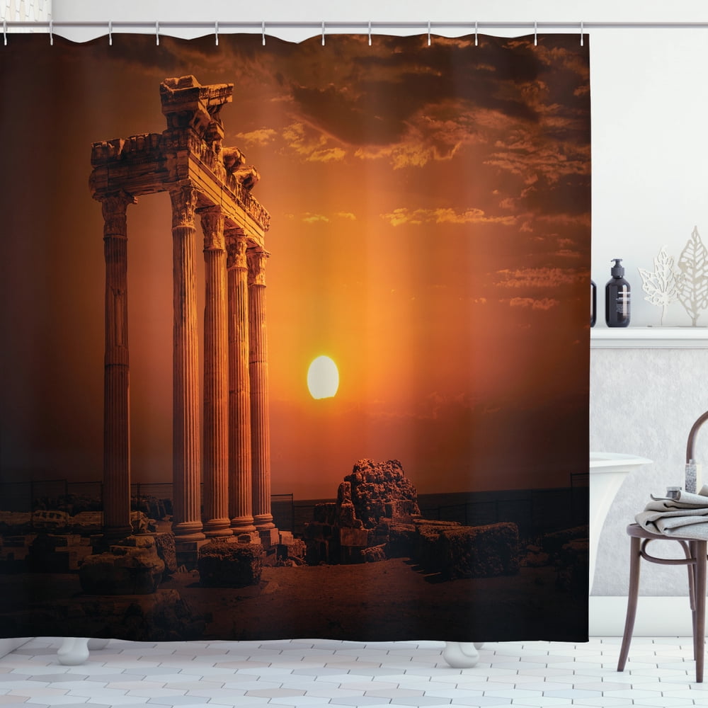 Ancient Shower Curtain, Antique Ancient Style Rome Empire Monuments