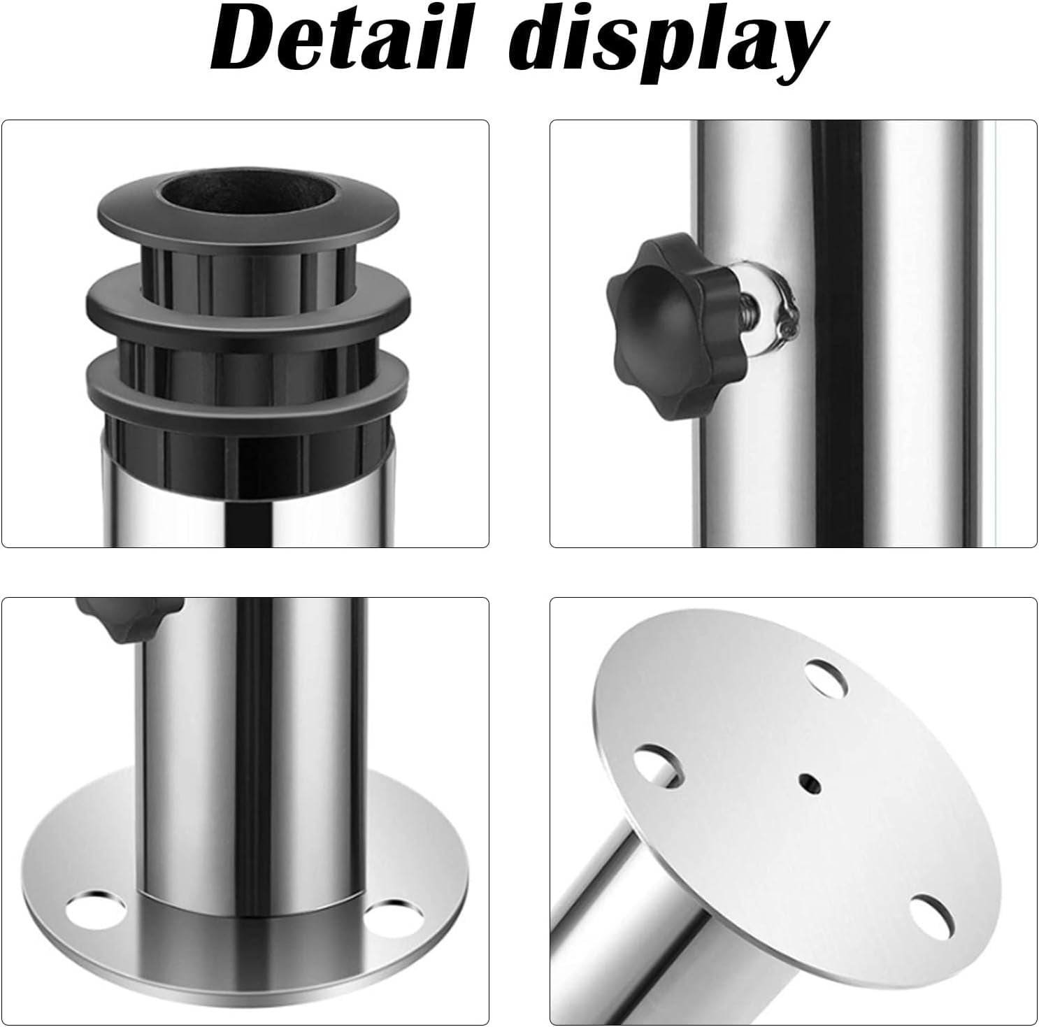 Patio Umbrella Stand Base,Deck Mount Umbrella Holder,Universal Parasol Standpipe with 3 Pieces  Reducing Ring,Umbrella Baser Standpipe for Granite, Cement Panel