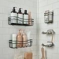 thumbnail image 4 of Bath Bliss 5 Piece Adhesive Shower Caddy Organizer in Matte Black, 4 of 7