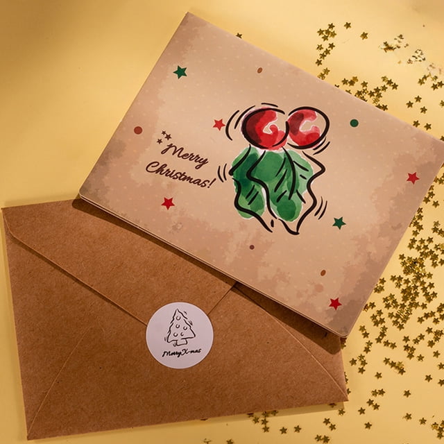 Wzzjkit Christmas Card Set Includes High Grade Cards Envelopes and Decorative Stickers Great for Holiday Wishes