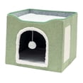 thumbnail image 2 of lionlar Foldable Cat Bed Interactive Play Toy Comfortable House Kitten Cave Ball Hanging Light Green, 2 of 9