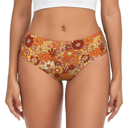 Womens Underwear - Hippie Flower No Show Seamless Underwear for Women  Soft Stretch Womens Panties  Hipster Ladies Panties Bikini Underwear Briefs
