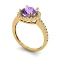 thumbnail image 2 of Halo Engagement Ring for Women - 1.8ct Simulated Alexandrite in 18K Yellow Gold Promise Ring, 2 of 6