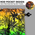 thumbnail image 5 of Kitchen Curtains 36 Inch Short - 3 Panel Set, Rod Pocket Window Curtain with Tropical Palm Tree Sunset Print, 100% Polyester for Boho Kitchen, Beach Room, Easy Wash, 5 of 6