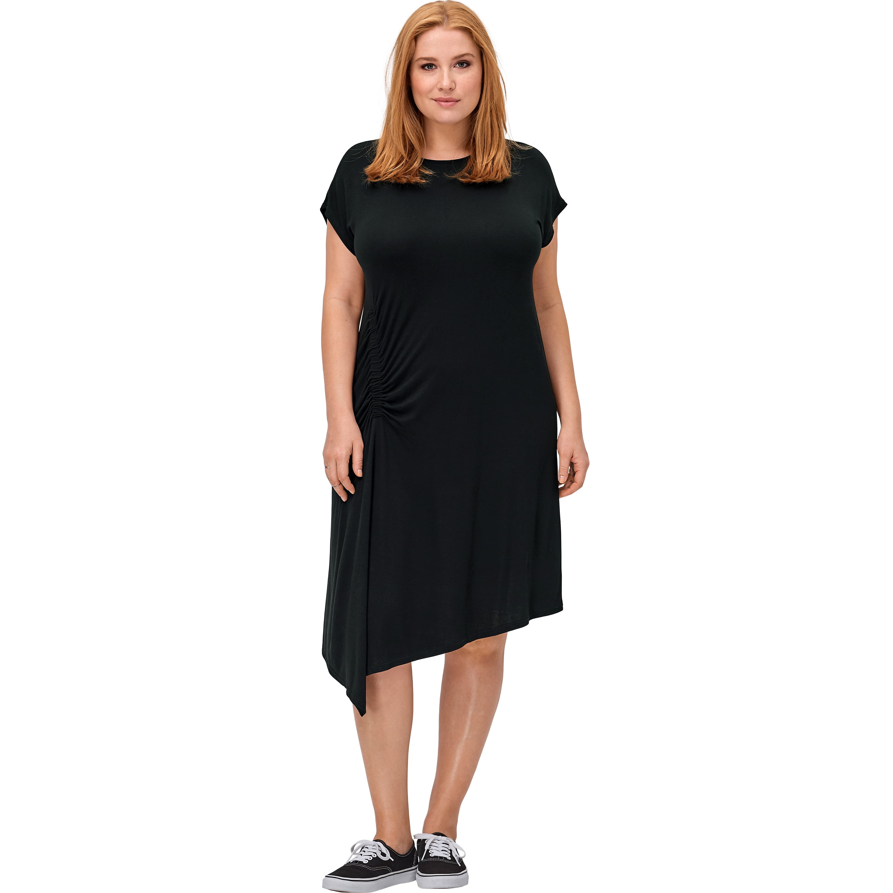 Ellos Ellos Plus Size Ruched Side Knit Dress
