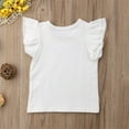 thumbnail image 3 of EYIIYE Baby Girl Ruffle Sleeve T-Shirt Top Basic Tee Summer Outfit, 3 of 4