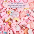 thumbnail image 4 of 100pcs Pink Resin Slime Charms Mix Candy Cake Resin Cabochons Flatback Embellishments Flower Ornament Beads Making Supplies for DIY Scrapbooking Crafts Cell Phone Case Making DIY, 4 of 8