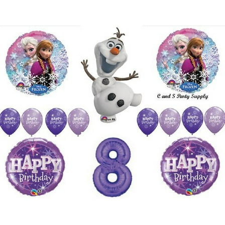 Frozen Olaf Purple 8th Disney Movie BIRTHDAY PARTY Balloons Decorations Supplies