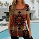 thumbnail image 1 of Puntoco 2024, tops a la moda de verano para mujer, tops informales a la moda con estampado cuadrado y cuello cuadrado, tops con botones de manga corta, blusas sueltas, 1 of 5