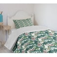 thumbnail image 4 of Ambesonne Palm Tree Quilted Bedspread Set 2 Pcs, Dreamy Jungle Foliage, Twin Size, Multicolor, 4 of 6