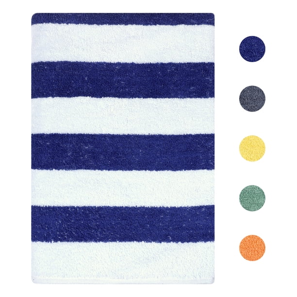 Toalla de playa esponjosa REGALWOVEN, toallas de piscina de poliéster que no retienen arena, secado rápido, suaves y absorbentes, color azul oscuro 30' x 60'