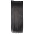 thumbnail image 3 of SAYFUT Trendy 30"Long Straight 3/4 Full Head Clip in Synthetic Hair Extensions One Piece 5 Clips 130g Natural Black, 3 of 7