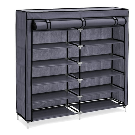 Best Choice Products 6-Tier 36-Shoe Portable Home Shoe Storage Rack Closet Organization System w/ Fabric Cover - (Best Closet Grow Setup)