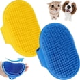 thumbnail image 1 of Juego de 2 cepillos de ducha para perros (azul + amarillo). Cepillo para el cuidado de mascotas, cepillo para champú de gatos, cepillo de ducha, mango ajustable, masajeador de goma relajante, adecuado, 1 of 5