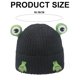 thumbnail image 2 of Gorro de lana con protección para las orejas con forma de rana de dibujos animados, divertido gorro de lana holgado y cálido para esquiar en invierno, 2 of 5