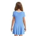thumbnail image 2 of Moggemol Maillot de Bain à Manches Courtes pour Filles, Robe de Plage, Bleu 130/M, 2 of 5