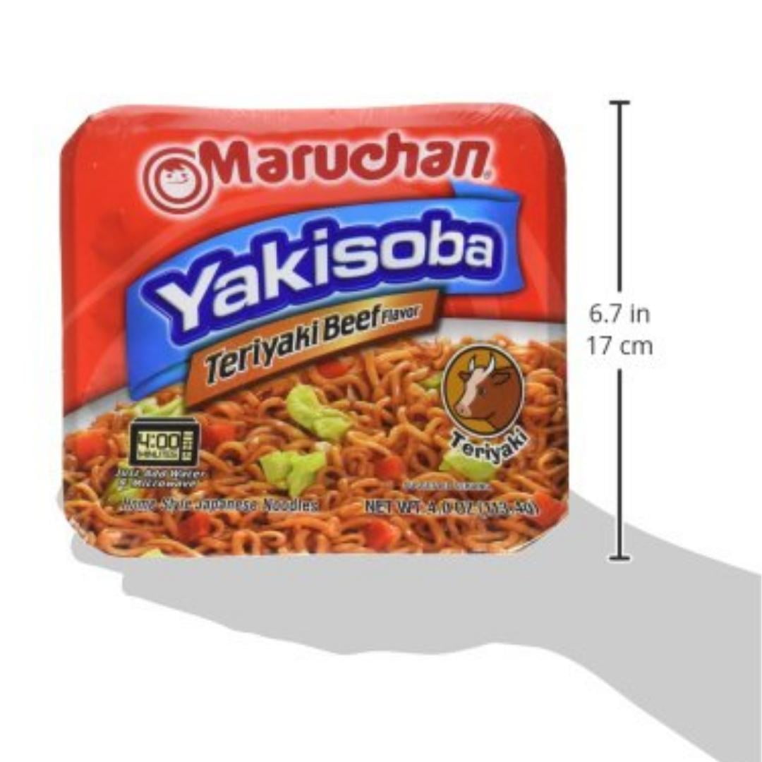 Maruchan Yakisoba Teriyaki Beef 4 oz., Pack of 16 Single Serving Home-style Japanese Noodles