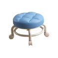 thumbnail image 4 of Asiento de rodillo bajo Reposapiés Sofá giratorio portátil de 360 grados Taburete de té Taburete con ruedas Asiento para dormitorio interior Sala de Azul oscuro Soledad Asiento de ruedas, 4 of 10