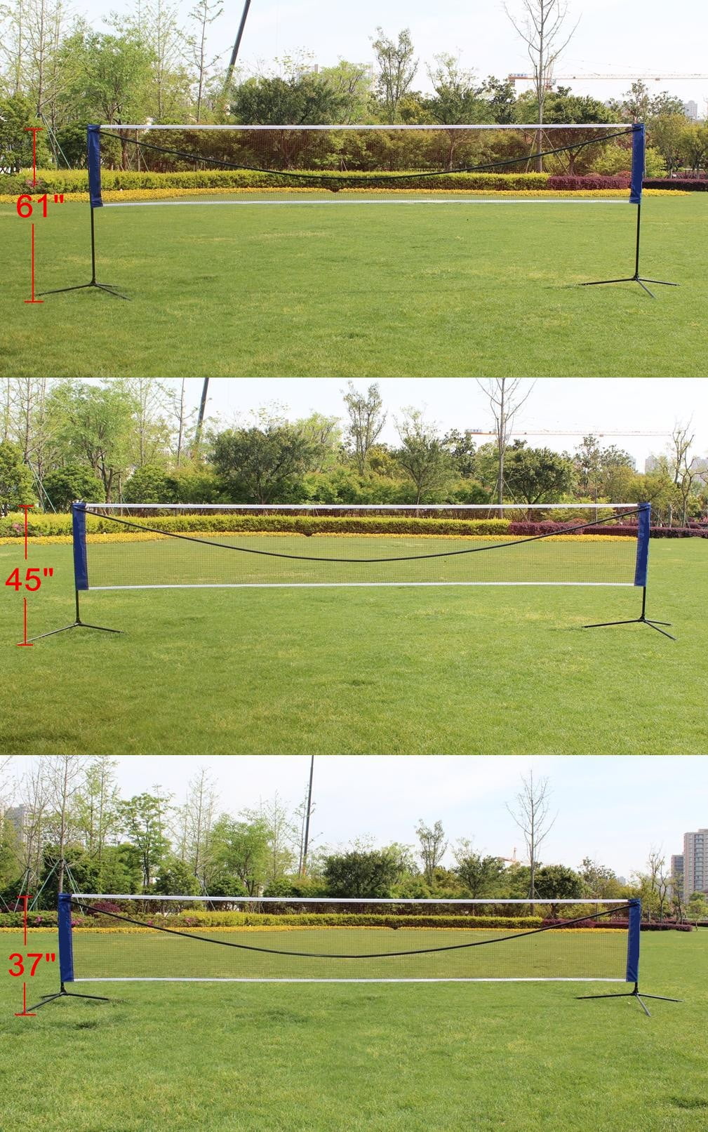 Exercise Equipment Portable Large Volleyball Net Badminton Net with Carrying Bag Stand/Frame 17FT,Workout Equipment