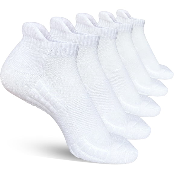 Womens Ankle Athletic Cushioned Anti-Blister Running Socks 5 Pairs High Quality Cotton, Soft and Comfort, Breathable, Moisture-wicking, 7-10