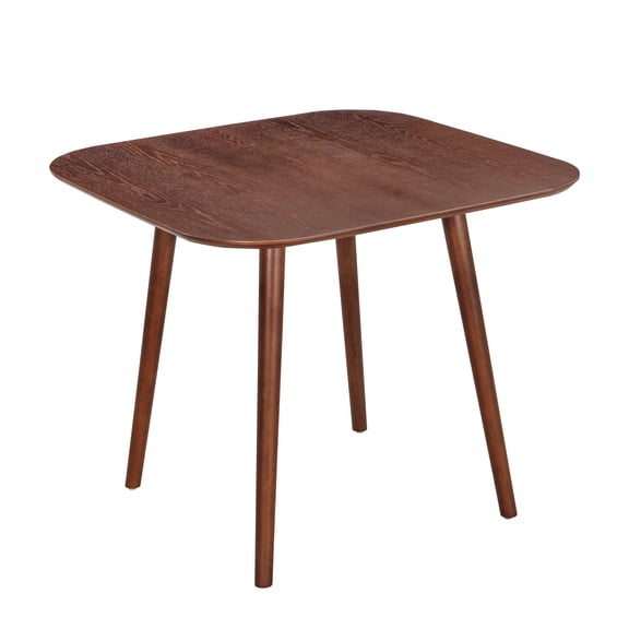 Youmumeub Mid Century Modern Square Dining Table, 35 Inch Dark Walnut Kitchen Table with Solid Rubberwood Legs, Minimalist 4 Person Dinette for Breakfast Nook