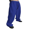 thumbnail image 1 of Wdgfv Mens Baggy Pants Wide Leg Drawstring Waist Loose Sweatpants with Pockets Blue L, 1 of 7
