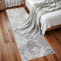 RUUGME Washable 3x8 Hallway Runner Rug - Runner Rugs Modern Stain Resistant Indoor Mat Rug Runner for Laundry, Bedroom Non Slip Rubber Backing Thin Super Soft Room Decor Floor Carpet 3X8 Grey
