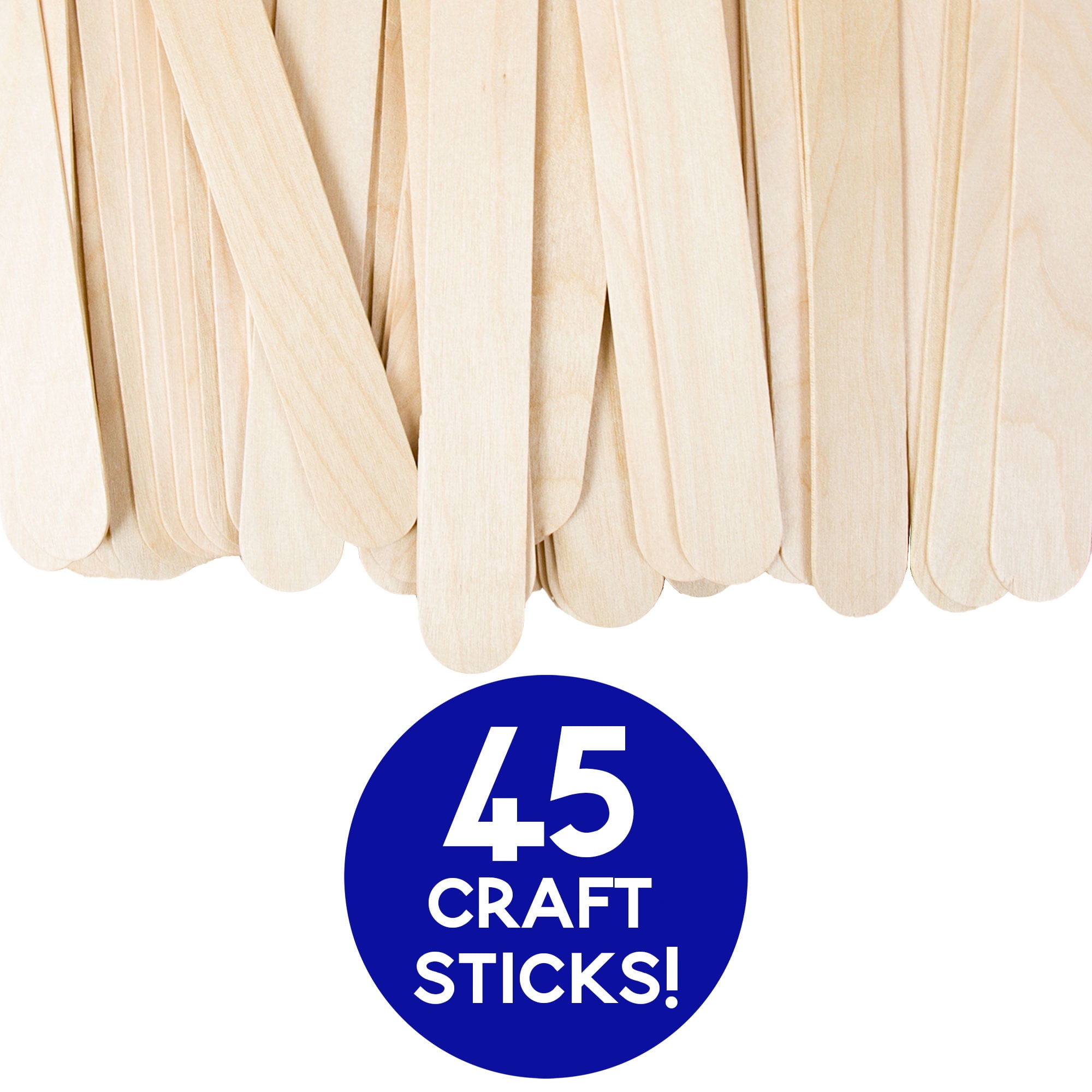 Go Create Skinny Wooden Craft Sticks, 75-Pack Real Wood Craft Sticks 