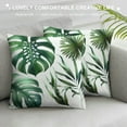thumbnail image 3 of QZHH Green Tropical Leaf Pillow Covers Monstera Palm Leaves Couch Pillow Cases Botanical Plant Summer Throw Pillows Home Decor for Living Room Bedroom Bed Cushion Outdoor, 3 of 5