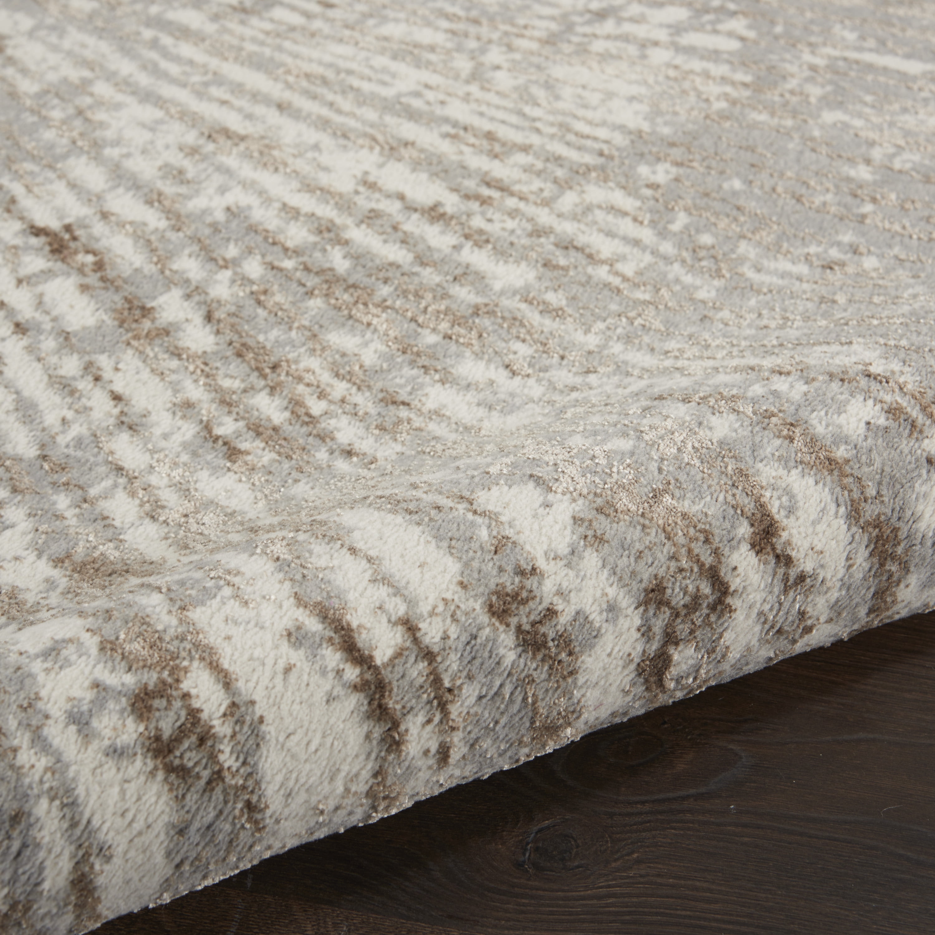 Inspire Me Home Decor Metallic 108x144" Polyester Area Rug in Charcoal/Gray