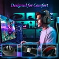 thumbnail image 3 of Wireless Gaming Headset with Noise Canceling Microphone for PS5, PC, PS4, 2.4G/Bluetooth Gaming Headphones with USB and Type-c Connector, Wired Mode for Controller Gamecube, 3 of 5