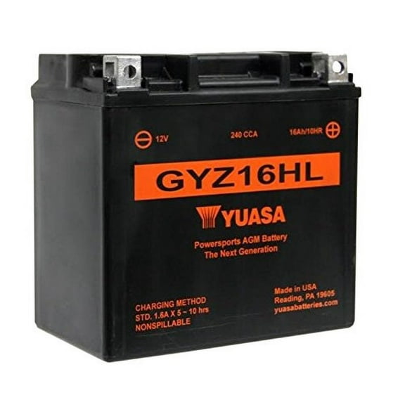 Yuasa YUAM716GHL GYZ16HL Factory Activated GYZ H Series AGM Battery