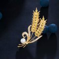 thumbnail image 6 of Yellow Gold Plated CZ Wheat Pearl Brooch Pin for Lover Brides Jewelry, 6 of 9