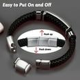 thumbnail image 6 of FaithHeart Braided Leather Bracelet for Men Stainless Steel Name Plate Wristband Adjustable Bangles Gothic Punk Cuff Charm Leather Band Buckle Clasp Jewelry Gift for Dad Grandpa Fathers Day, 6 of 9