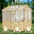 thumbnail image 6 of EAGLE PEAK 6.7 ft. x 7.8 ft.Wooden Polycarbonate Walk-in Greenhouse, Cedar Hobby Green House with Roof Vent, Natural, 6 of 12