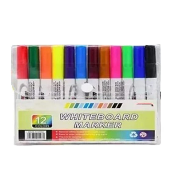 Gueiykk 12PCS Dry Erase Marker Colorful Smooth Wiriting Bright Color Whiteboard Marker for School
