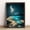 Dreamy jellyfish, variant on 12x16in Framed Enchanted Forest Wood Print, Glowing Fireflies & Magical Mushrooms Fantasy Wall Art for Bedroom Living Room Calming Home Decor