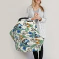 thumbnail image 3 of Haiem Dinosaurs And Leaves Baby Nursing Cover & Nursing Poncho - Multi Use Cover for Baby Car Seat Canopy, Stroller Cover, 360°Full Privacy Breastfeeding Coverage, 3 of 9