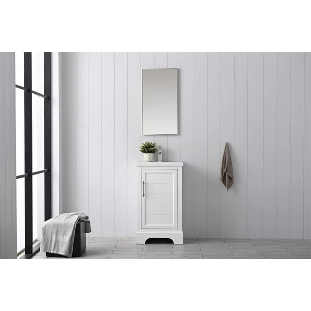 Vanity Art 20 Inch Single Sink Bathroom Vanity with Ceramic Sink and Top, Without Mirror