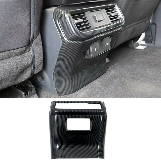 Carbon Fiber Pattern Rear Air Vent Socket Cover Trim for Ford F150 F-150 2021-22-