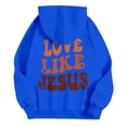 thumbnail image 3 of Womens Two Piece Sweatsuits Long Sleeve Jesus Letter Print Christian Hooded Sweatshirt and Sweatpants Baggy Comfy Fall Winter Track Suits Trendy, 3 of 6