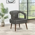 thumbnail image 2 of Mason Accent Reception Chair in Pewter Gray Faux Leather, 2 of 8