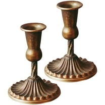 Masteelf 2pcs Retro Metal Singlehead Candle Holder Vintage Candlestick Table Candle Holder