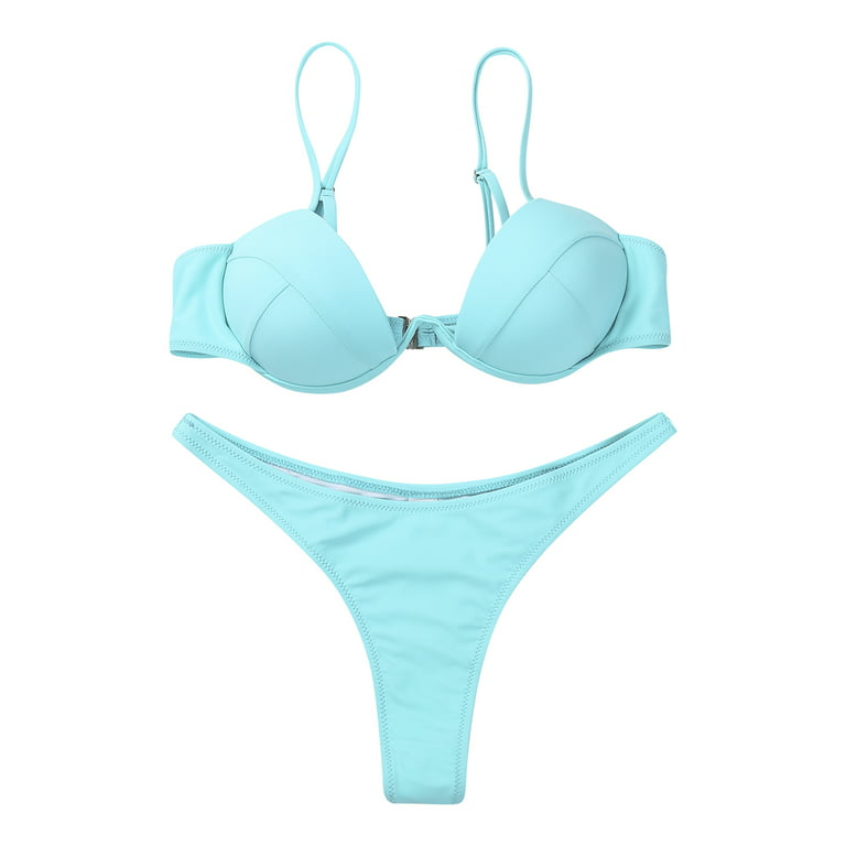  Bikini Solid Swimsuit Small Chest Women Swimwear Push Up Bikini  Set Bathing Suit Summer Beach Wear Swim Suit (Color : 10, Size : Medium) :  ביגוד, נעליים ותכשיטים