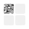 thumbnail image 2 of Kll Square Drink Coasters Set Of 4,Pu Leather Absorbent Coasters Set Decorative Coffee Cup Coasters Housewarming Gift For Home Decor-Skull And Palm Leaves, 2 of 9