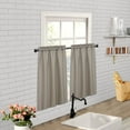 thumbnail image 7 of HA-EMORE Kitchen Valance Curtains for Windows Weave Waterproof Window Valances for Bathroom, 210GSM Thicken Fabric Rod Pocket Tailored Short Valance Cafe Curtains, 7 of 7