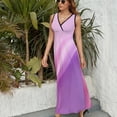 thumbnail image 6 of Purple Pink Modern Art Sleeveless Dress Dresses Women Summer Evening Dresses Ladies Bohemia Long Dresses, 6 of 9